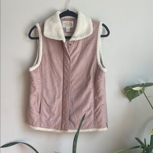 Talbots Light Pink Vest with Cream Sherpa Lining